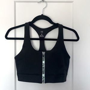 PE Nation x HM Black and Mint Zip Up Bra
